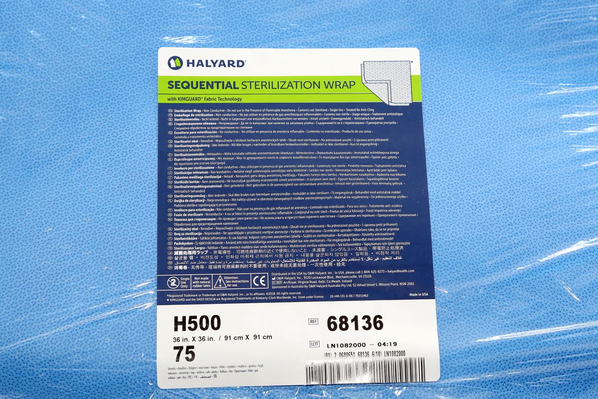 Halyard 68136 H500 36 x 36 Sequential Sterilization Wrap